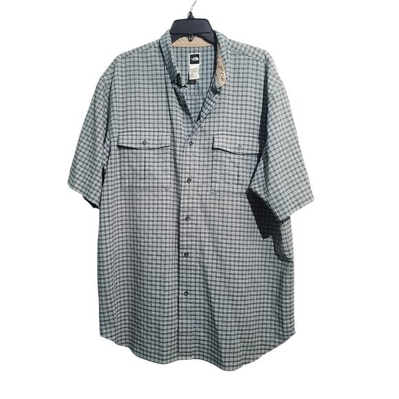 North Face Seersucker Short Sleeve Button Shirt - Picture 1 of 4